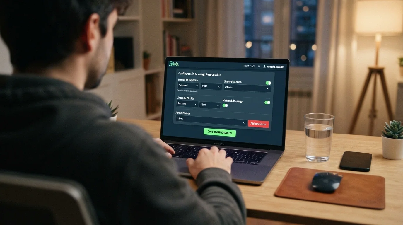 Menú de configuración de autoexclusión dentro de la cuenta de un casino online español