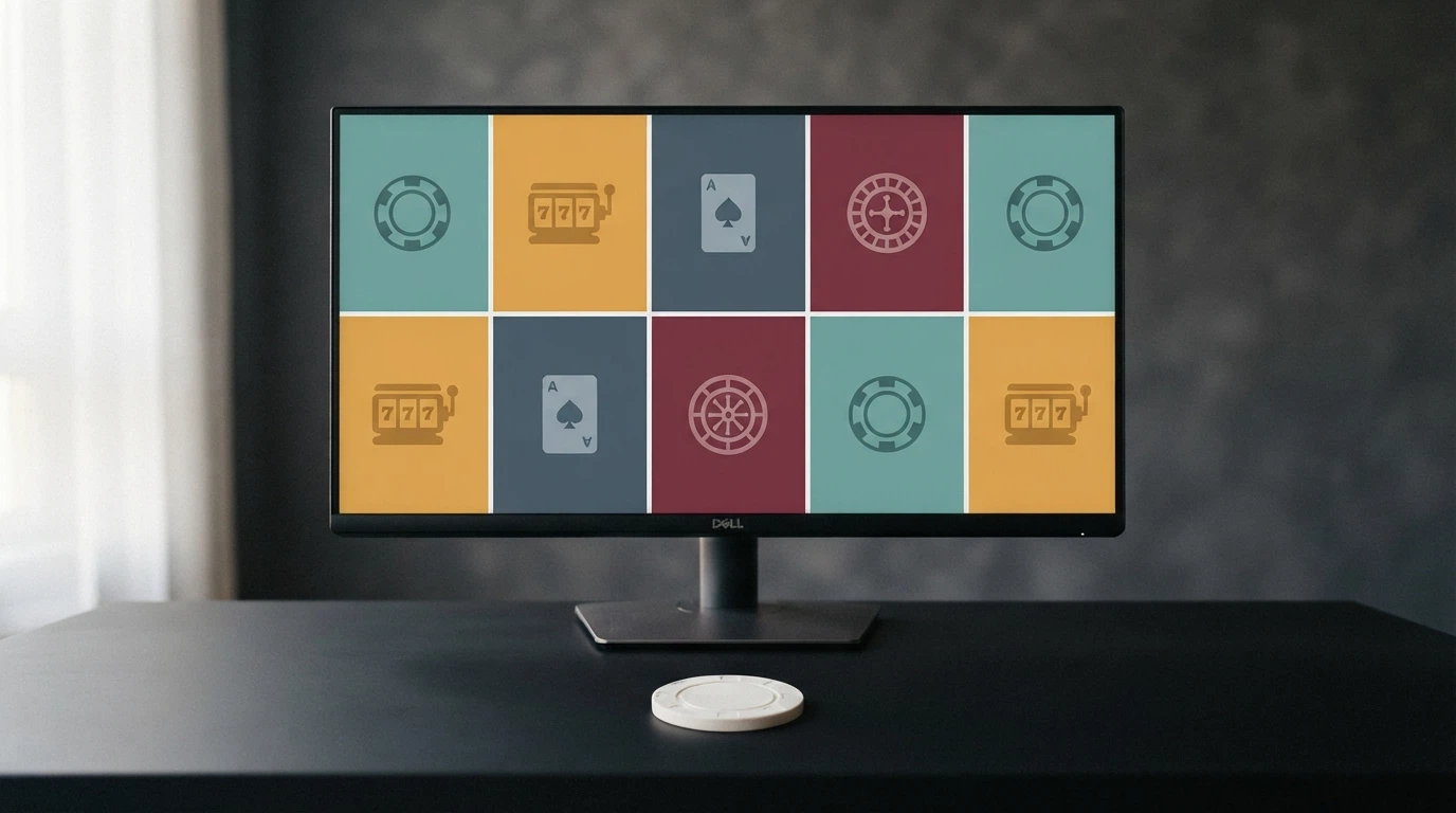 Pantalla dividida con las fichas de diez casinos online españoles ordenadas en formato de tabla comparativa