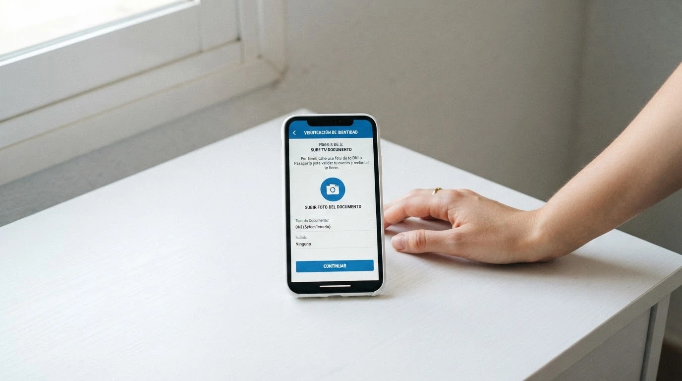 Interfaz del proceso de registro en un casino online español mostrando los campos de verificación de identidad