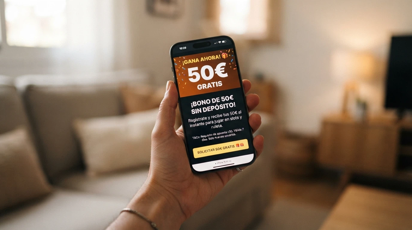 Primer plano de una pantalla de bono sin depósito con las condiciones de conversión y rollover resaltadas