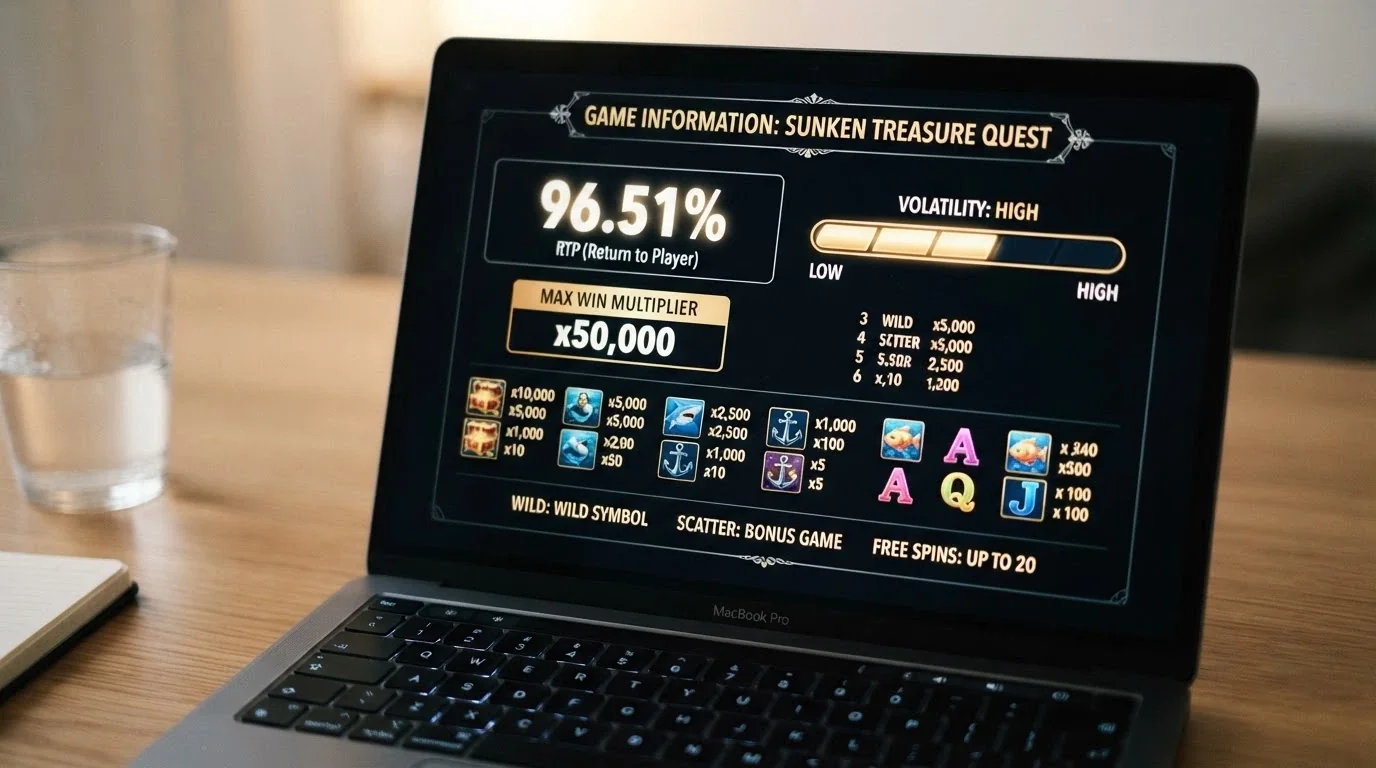 Ficha técnica de una slot de Hacksaw Gaming con el porcentaje de RTP visible