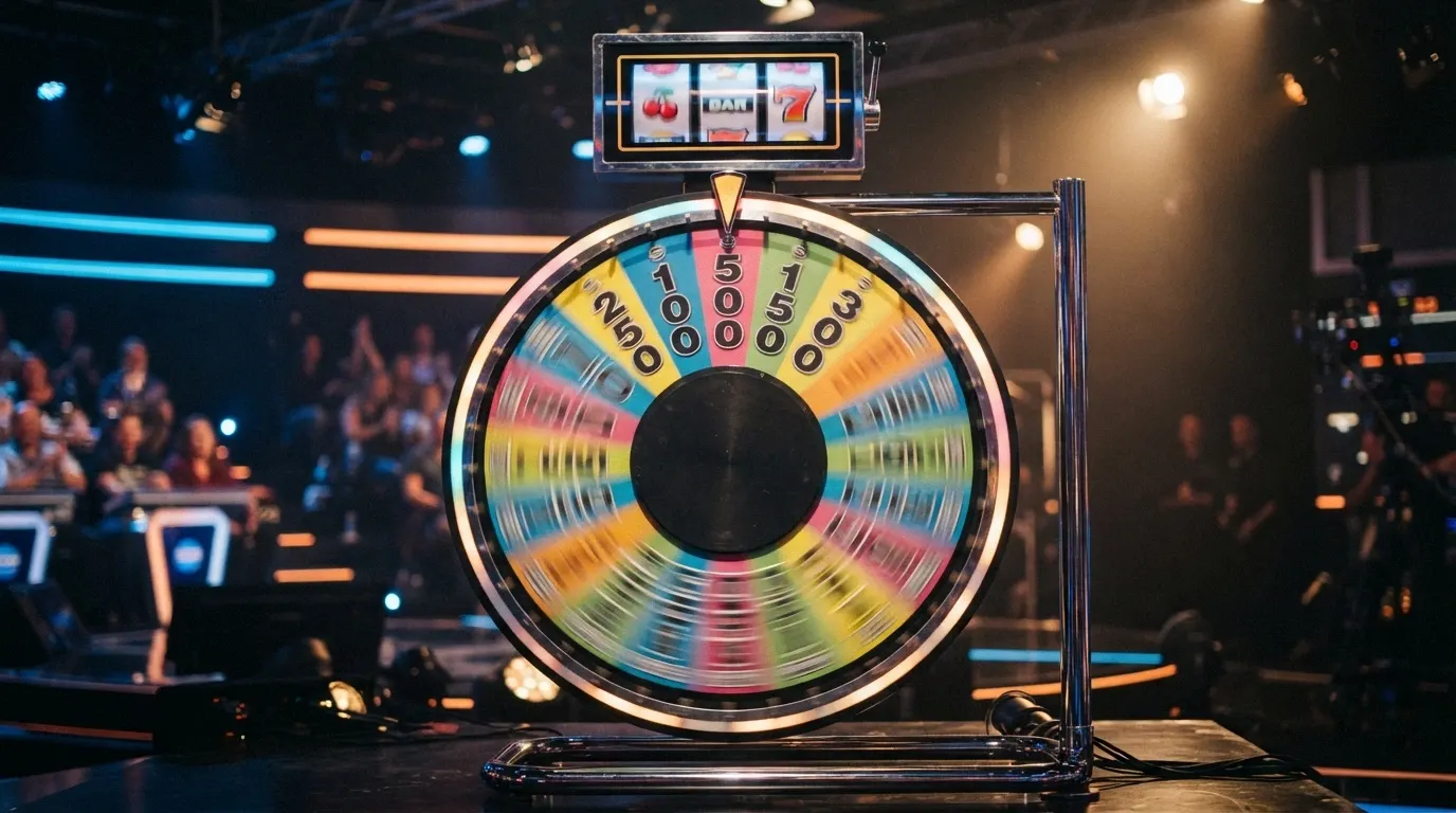 La rueda de Crazy Time girada a pleno movimiento con los segmentos de números, bonus y el Top Slot visibles en la parte superior