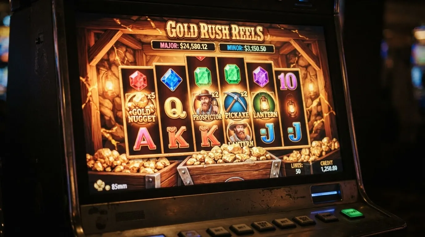 Pantalla del slot Bonanza de Big Time Gaming con sus carretes Megaways y la temática de mina de oro