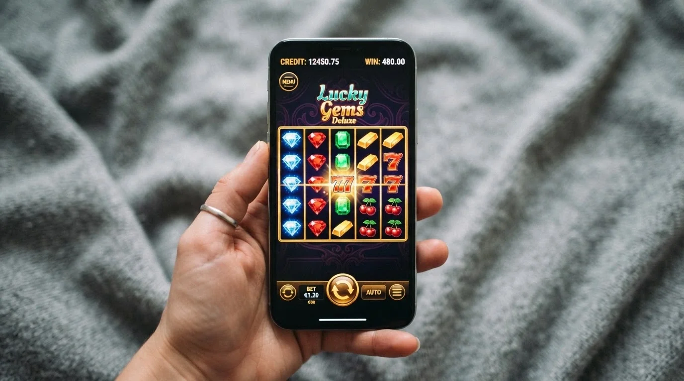 Un slot de Big Time Gaming funcionando en la pantalla de un teléfono móvil con la interfaz adaptada